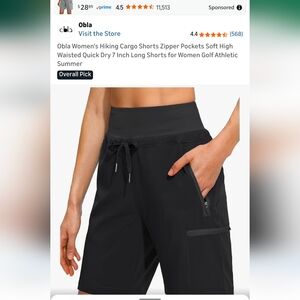 Women's Black Hiking Cargo Shorts